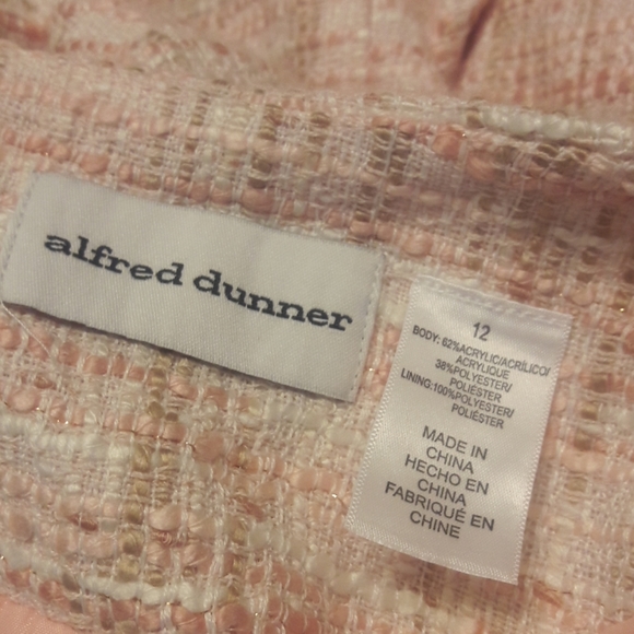 Alfred Dunner/ Pink/Embellished/Tweed Swing Jacket - Picture 7 of 8